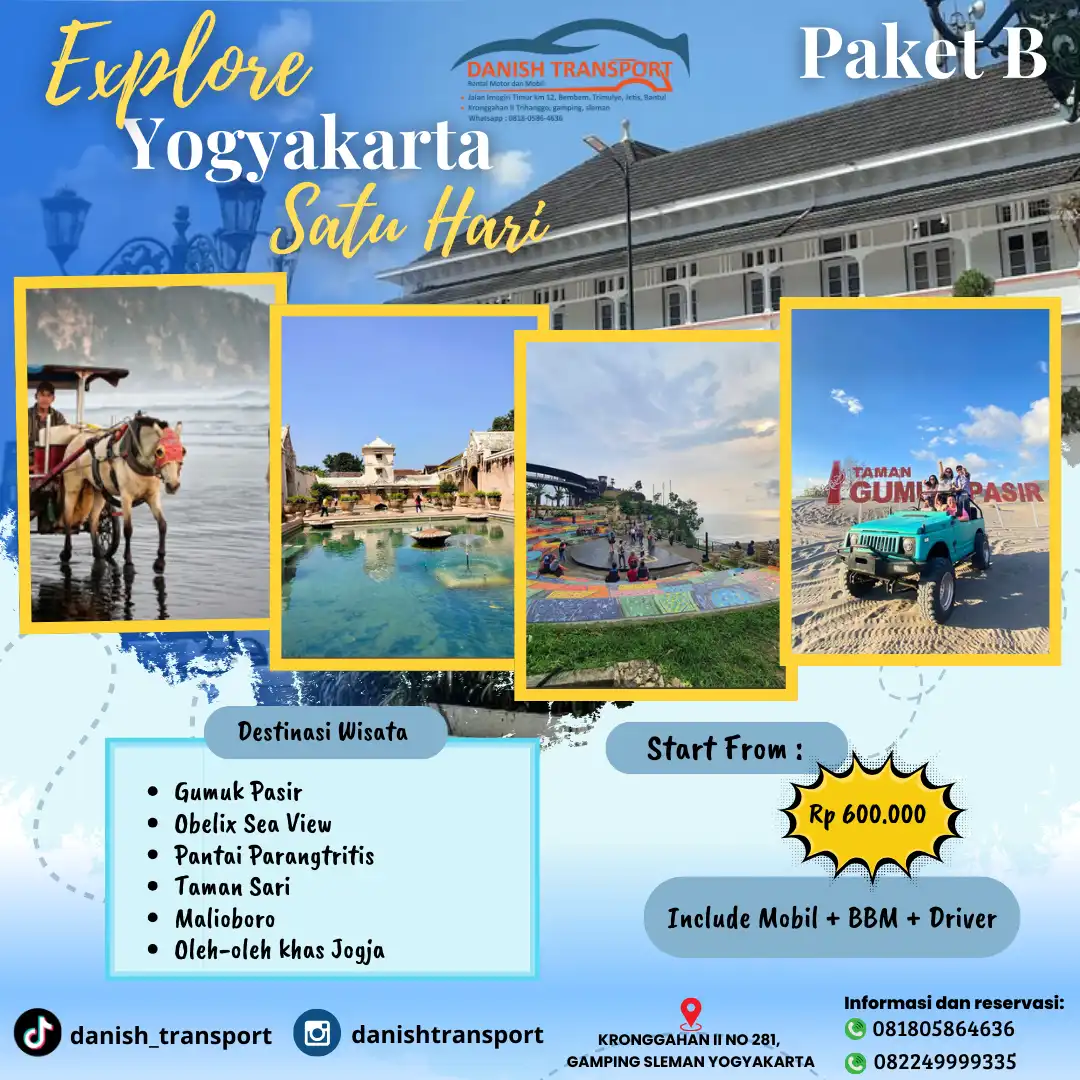 PAKET B WISATA JOGJA 1 DAY