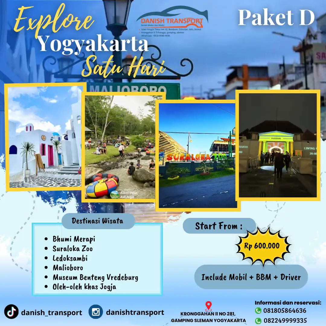 PAKET D WISATA JOGJA 1 DAY