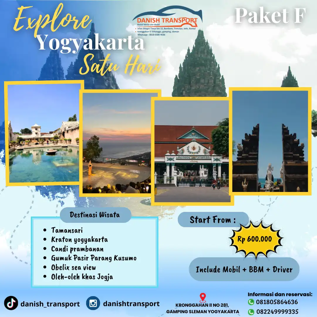 PAKET F WISATA JOGJA 1 DAY